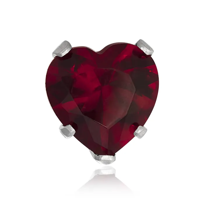 Earrings Teeda EZ2210 Heart CZ Stud Earrings 7mm
