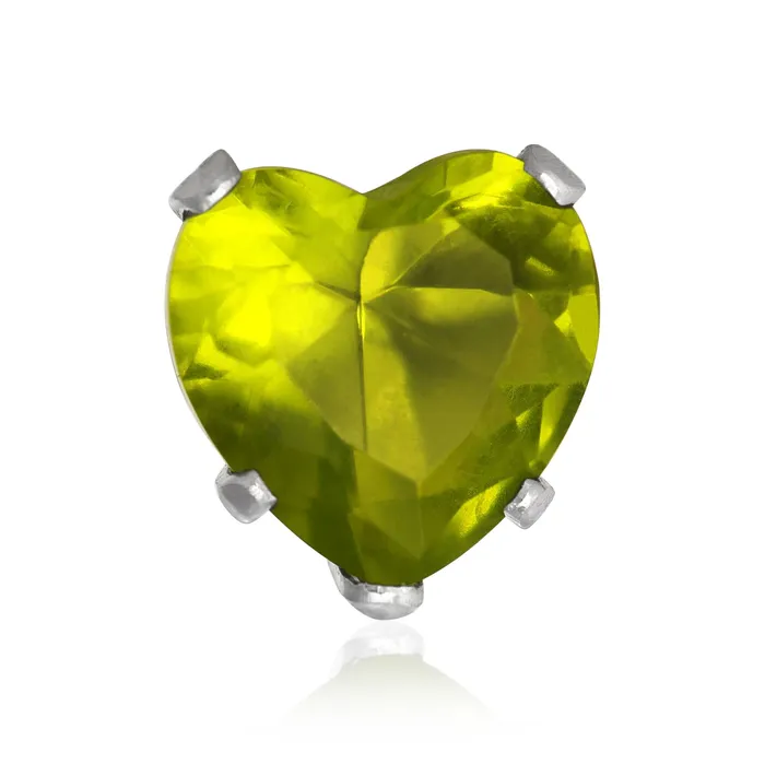 Earrings Teeda EZ2210 Heart CZ Stud Earrings 7mm