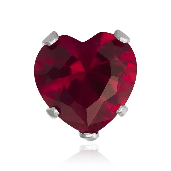 Earrings Teeda EZ2210 Heart CZ Stud Earrings 7mm
