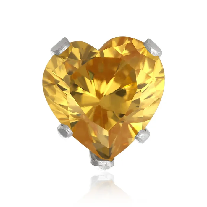Earrings Teeda EZ2210 Heart CZ Stud Earrings 7mm