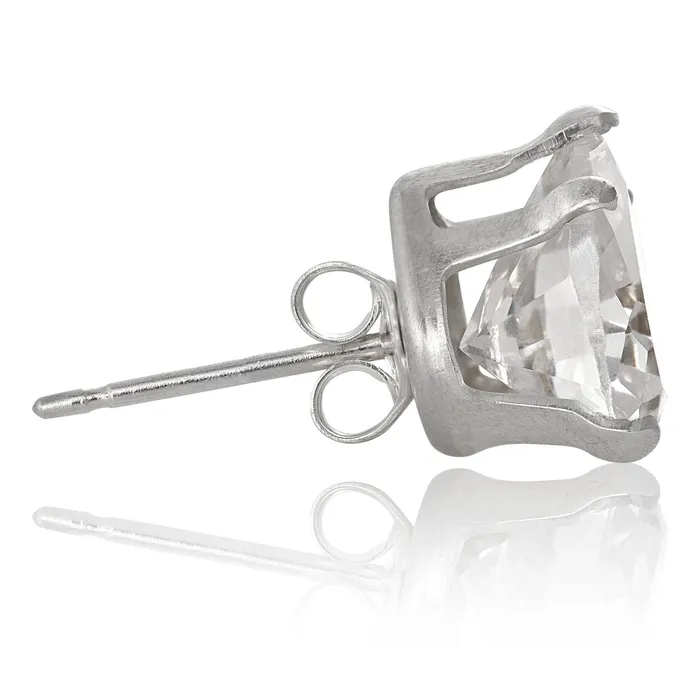 Earrings Teeda EZ2210 Heart CZ Stud Earrings 7mm