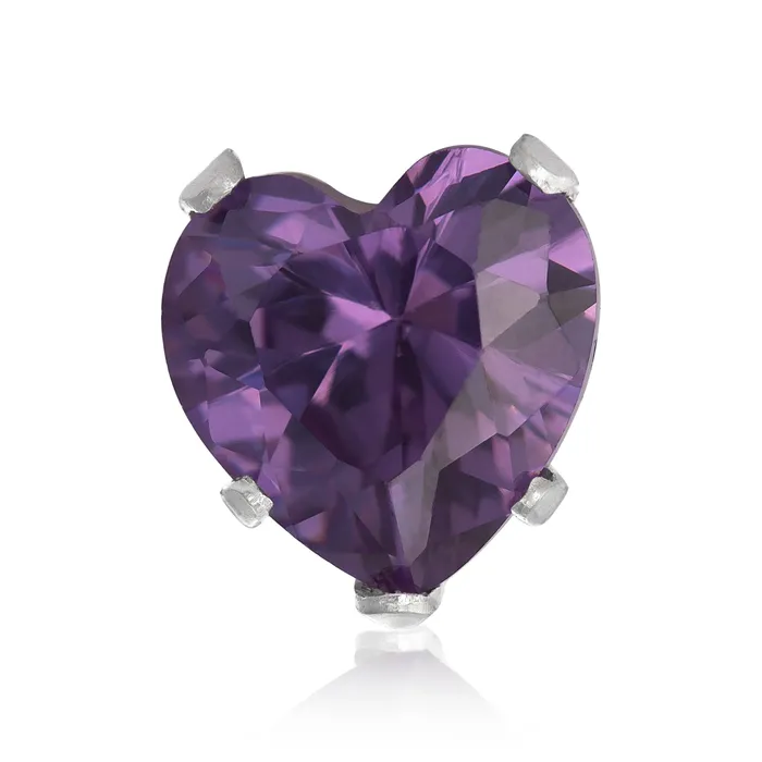 Earrings Teeda EZ2210 Heart CZ Stud Earrings 7mm