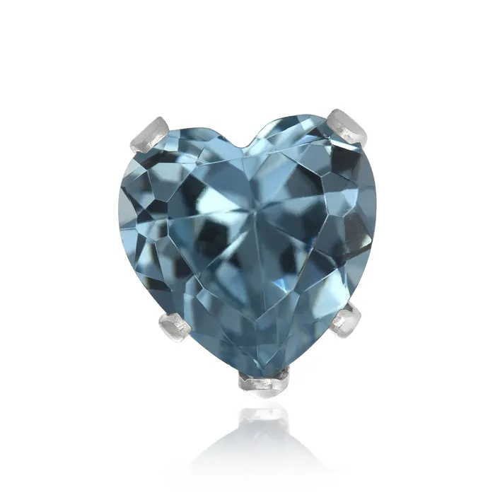 Earrings Teeda EZ2210 Heart CZ Stud Earrings 7mm