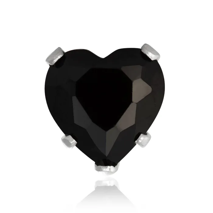 Earrings Teeda EZ2210 Heart CZ Stud Earrings 7mm