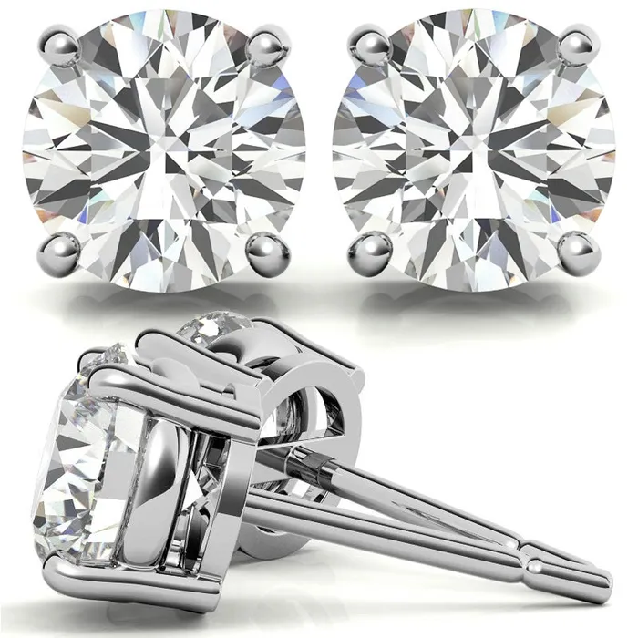 Earrings THOLLOT DIAMONDS AND FINE JEWELRY 10K White Gold 05ctw Diamond Stud Earrings in Four Prong Basket Settings Earrings THOLLOT DIAMONDS AND FINE JEWELRY 10K White Gold 05ctw Diamond Stud Earrings in Four Prong Basket Settings