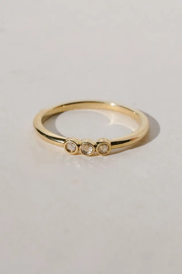 Earthen Jewelry Rings Triple Diamond Stacking Ring