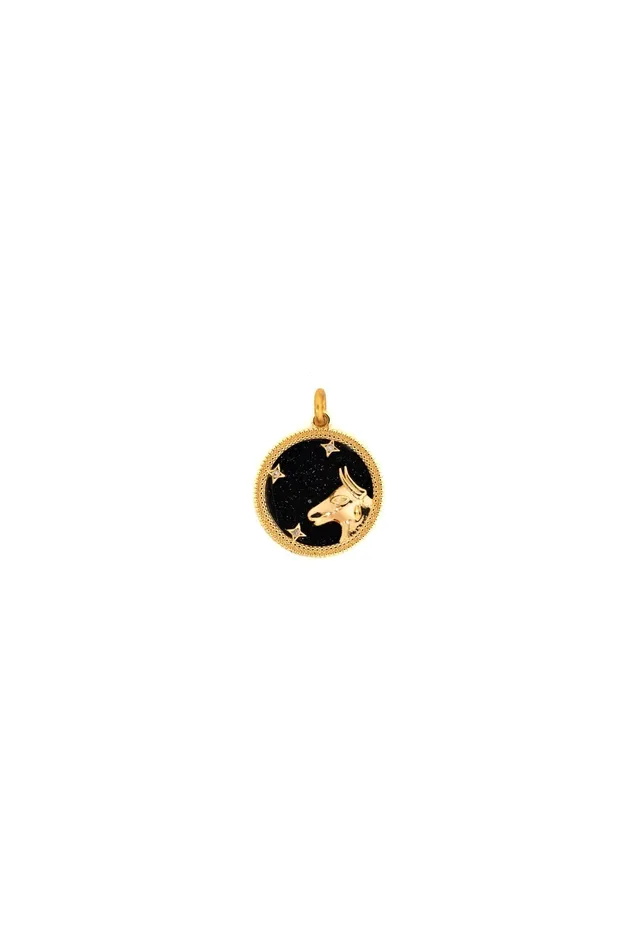 Elizabeth Cole Jewelry Charm Necklaces Black Gold Zodiac Charm Elizabeth Cole Jewelry Charm Necklaces Black Gold Zodiac Charm
