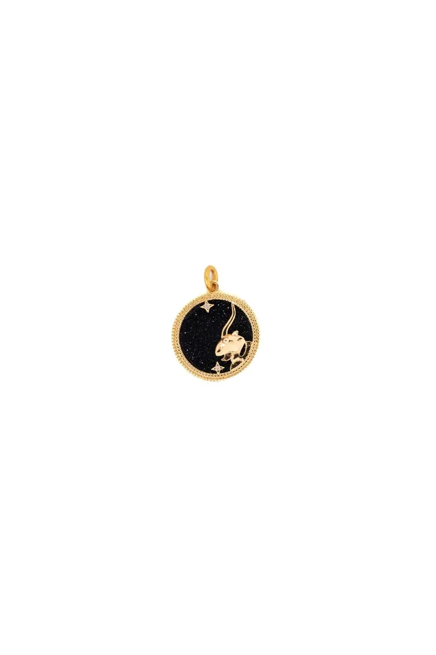 Elizabeth Cole Jewelry Charm Necklaces Black Gold Zodiac Charm Elizabeth Cole Jewelry Charm Necklaces Black Gold Zodiac Charm