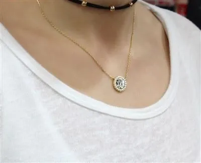 Engraved Jewelry Necklaces Sterling Silver Round Pearl Pendant Necklace