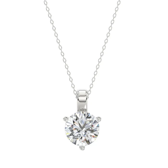 Ethos 14K WHITE GOLD 1 12CT ROUND DIAMOND LADIES SOLITAIRE PENDANT WITH CHAIN Necklaces Ethos 14K WHITE GOLD 1 12CT ROUND DIAMOND LADIES SOLITAIRE PENDANT WITH CHAIN Necklaces