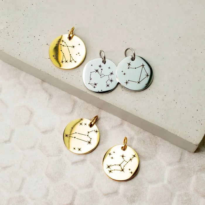 Extra Charm for Constellation Engraved Pendant Necklace Silver or Gold Grayling Necklaces Extra Charm for Constellation Engraved Pendant Necklace Silver or Gold Grayling Necklaces