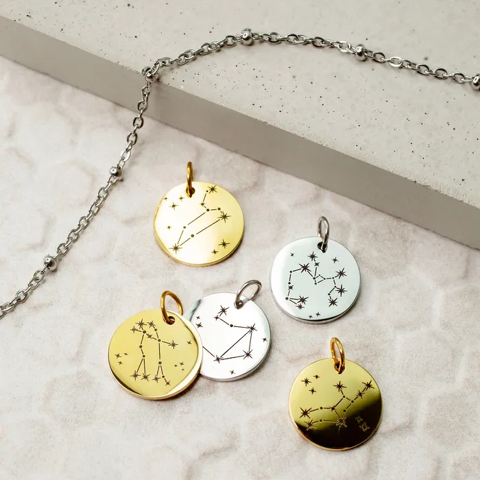 Extra Charm for Constellation Engraved Pendant Necklace Silver or Gold Grayling Necklaces