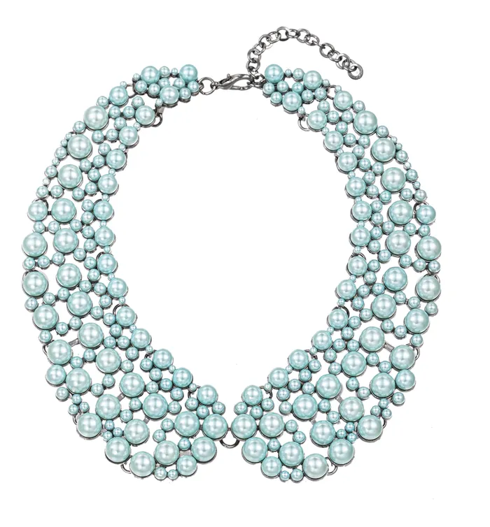 Eye Candy LA Necklaces Diana Collar Necklace Silver Pearl
