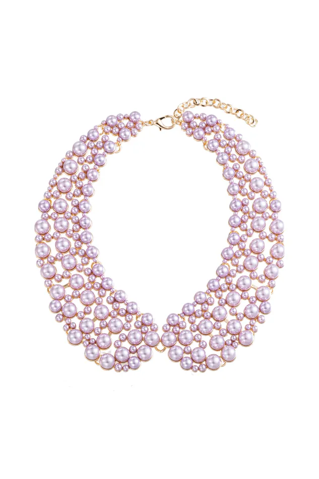 Eye Candy LA Necklaces Diana Collar Necklace Silver Pearl
