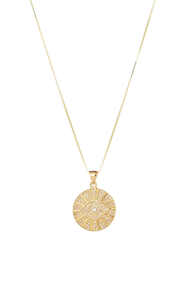Eye Candy LA Necklaces Eliza Eye 14K Gold Plated Necklace
