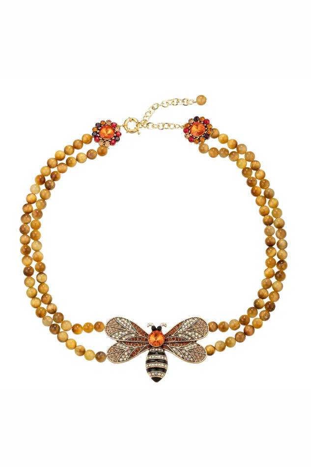 Eye Candy LA Necklaces Honey Bee Natural Stone Necklace