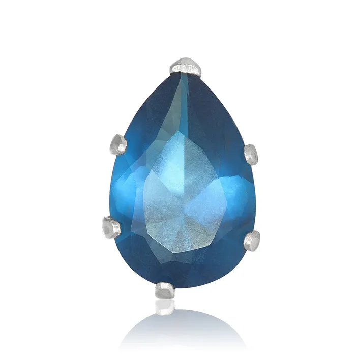 EZ2450 Pear CZ Stud Earrings 9x6mm Teeda Earrings