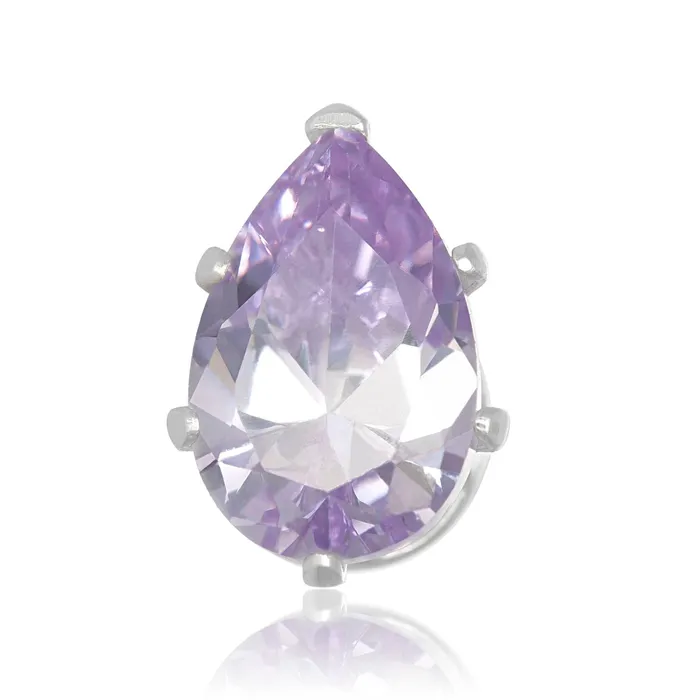 EZ2450 Pear CZ Stud Earrings 9x6mm Teeda Earrings