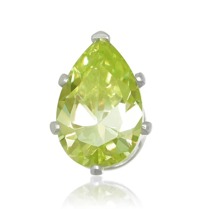 EZ2450 Pear CZ Stud Earrings 9x6mm Teeda Earrings
