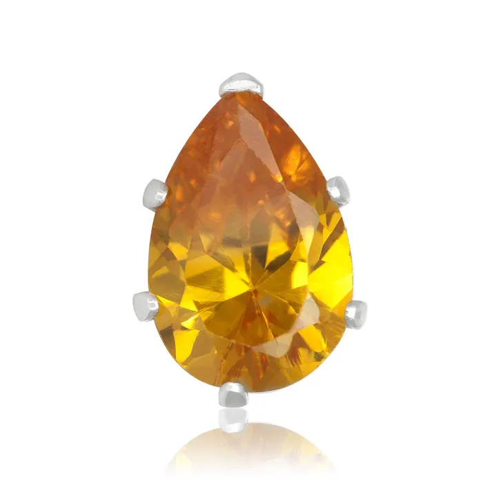 EZ2450 Pear CZ Stud Earrings 9x6mm Teeda Earrings