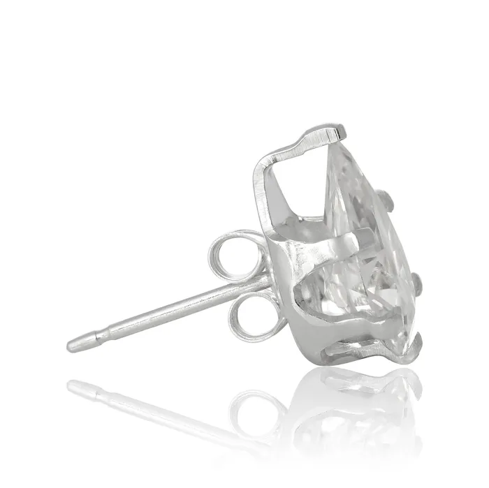 EZ2450 Pear CZ Stud Earrings 9x6mm Teeda Earrings