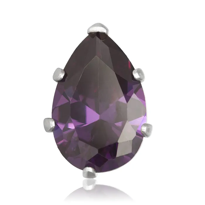 EZ2450 Pear CZ Stud Earrings 9x6mm Teeda Earrings
