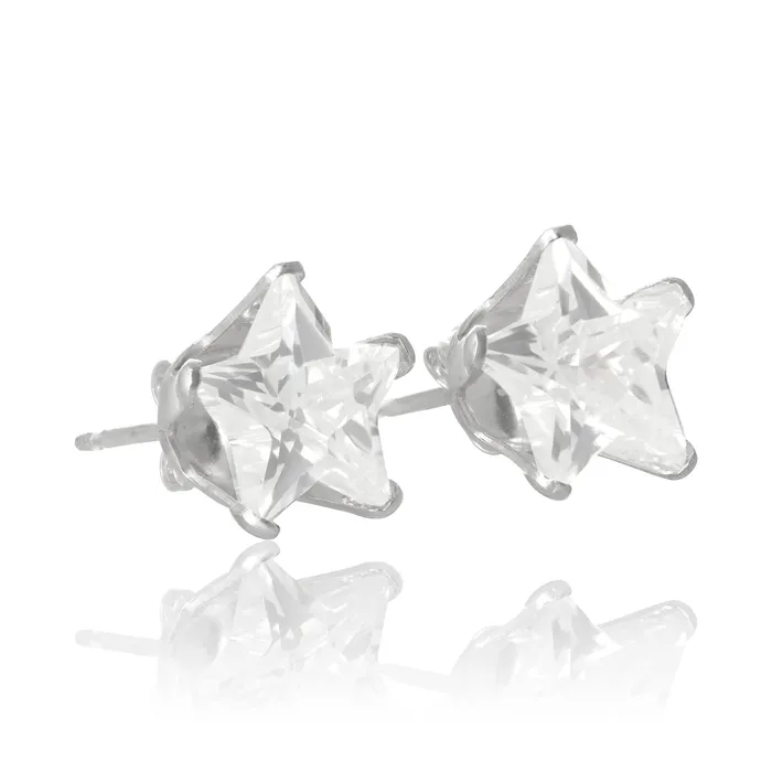 EZ2510 Star CZ Stud Earrings 8mm Teeda Earrings