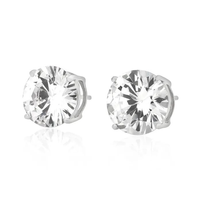 EZBR100 Round Brilliant Cut Basket Setting CZ Stud Earrings 10mm Teeda Earrings EZBR100 Round Brilliant Cut Basket Setting CZ Stud Earrings 10mm Teeda Earrings
