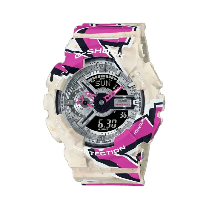 GShock Pink and White Graffiti Watch 55mm CASIO AMERICA Watches