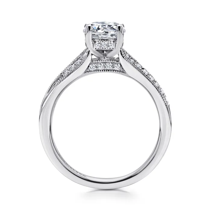 Gabriel 14K White Gold 25ctw 4 Prong Style Diamond SemiMount Engagement Ring GABRIEL CO Rings Gabriel 14K White Gold 25ctw 4 Prong Style Diamond SemiMount Engagement Ring GABRIEL CO Rings