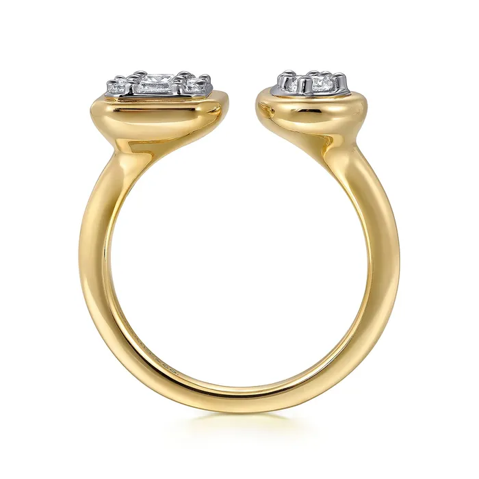 Gabriel 14K Yellow Gold 048ctw Toi et Moi Diamond Fashion Ring GABRIEL CO Rings Gabriel 14K Yellow Gold 048ctw Toi et Moi Diamond Fashion Ring GABRIEL CO Rings