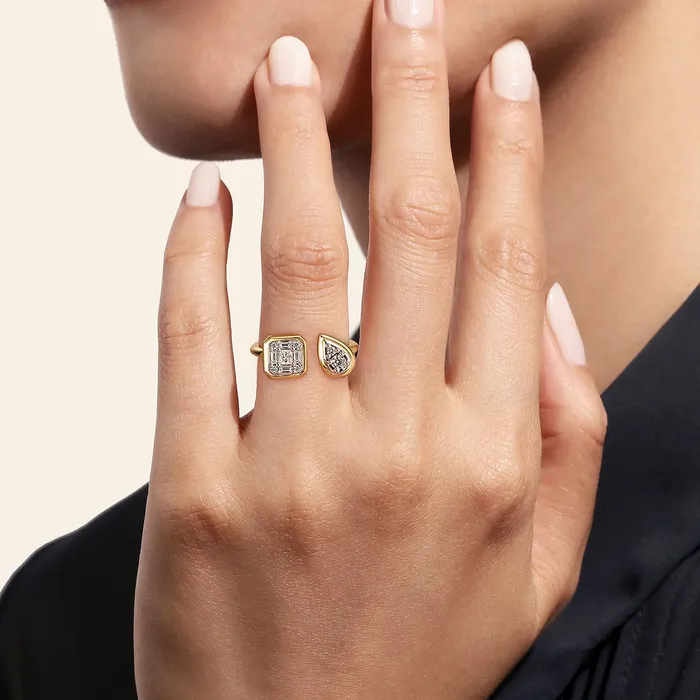 Gabriel 14K Yellow Gold 048ctw Toi et Moi Diamond Fashion Ring GABRIEL CO Rings Gabriel 14K Yellow Gold 048ctw Toi et Moi Diamond Fashion Ring GABRIEL CO Rings
