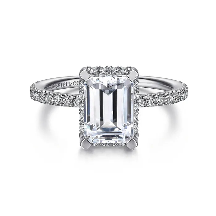 Gabriel Classic Collection 14K White Gold 037ctw Hidden Halo Style Diamond SemiMount Engagement Ring GABRIEL CO Rings Gabriel Classic Collection 14K White Gold 037ctw Hidden Halo Style Diamond SemiMount Engagement Ring GABRIEL CO Rings