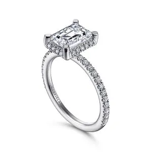Gabriel Classic Collection 14K White Gold 037ctw Hidden Halo Style Diamond SemiMount Engagement Ring GABRIEL CO Rings Gabriel Classic Collection 14K White Gold 037ctw Hidden Halo Style Diamond SemiMount Engagement Ring GABRIEL CO Rings