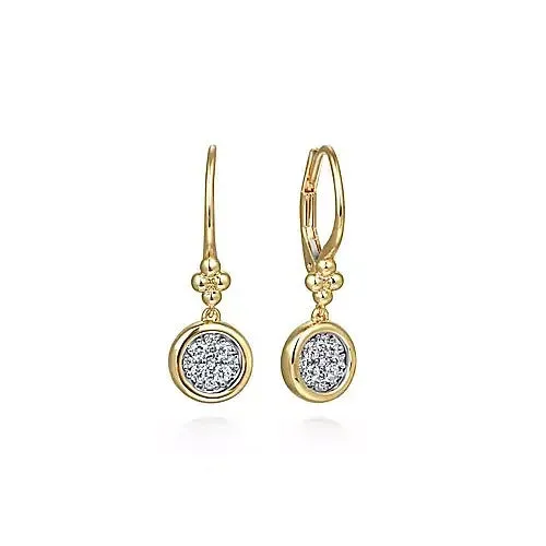GABRIEL CO Earrings Gabriel 14K White Yellow Gold 029ctw Classic Drop Style Diamond Earrings GABRIEL CO Earrings Gabriel 14K White Yellow Gold 029ctw Classic Drop Style Diamond Earrings