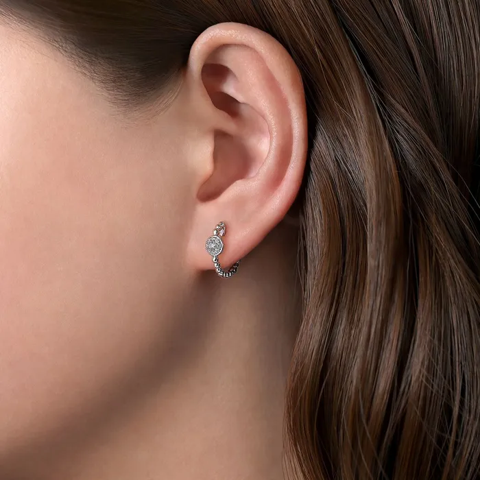 GABRIEL CO Earrings Gabriel Sterling Silver 022ctw Huggie Style Round Sapphire Earrings GABRIEL CO Earrings Gabriel Sterling Silver 022ctw Huggie Style Round Sapphire Earrings