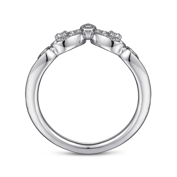 GABRIEL CO Rings Gabriel 14K White Gold 0058ctw Curved Diamond Band GABRIEL CO Rings Gabriel 14K White Gold 0058ctw Curved Diamond Band