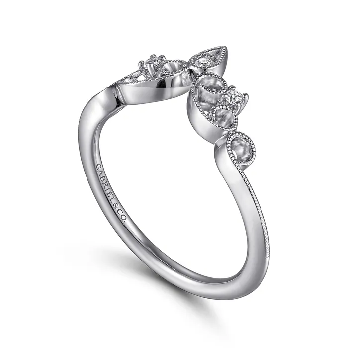 GABRIEL CO Rings Gabriel 14K White Gold 0058ctw Curved Diamond Band GABRIEL CO Rings Gabriel 14K White Gold 0058ctw Curved Diamond Band