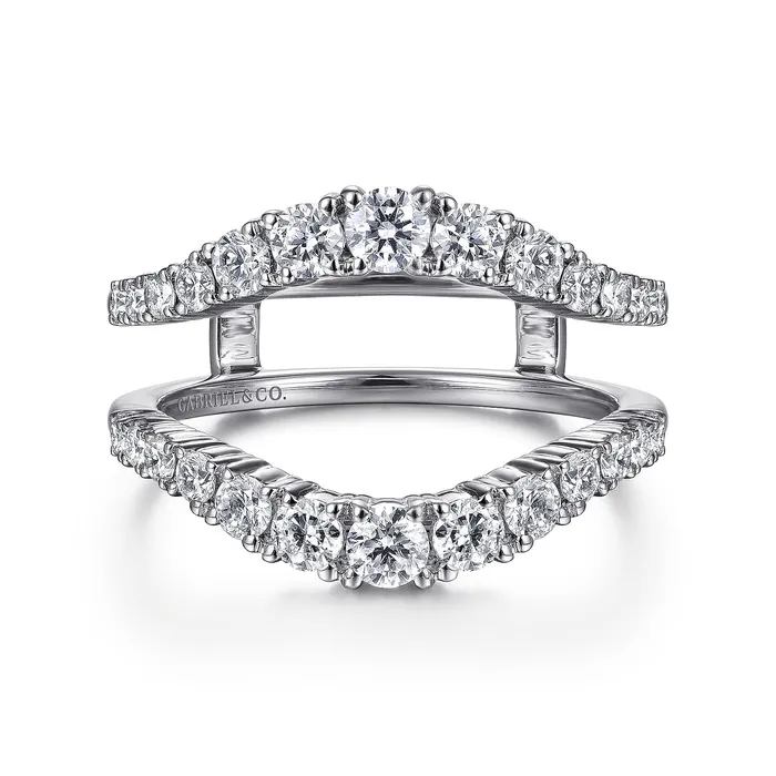 GABRIEL CO Rings Gabriel 14K White Gold 096ctw Diamond Ring Guard