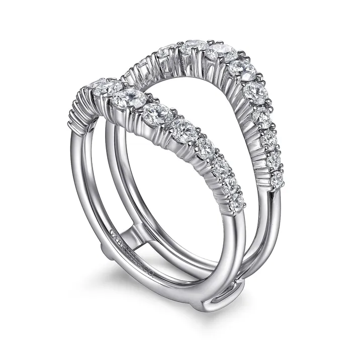 GABRIEL CO Rings Gabriel 14K White Gold 096ctw Diamond Ring Guard GABRIEL CO Rings Gabriel 14K White Gold 096ctw Diamond Ring Guard
