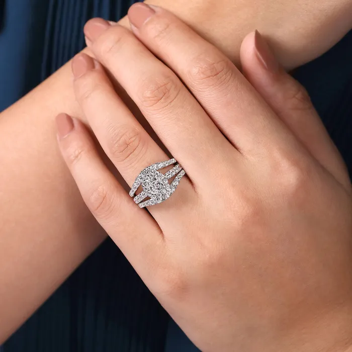 GABRIEL CO Rings Gabriel 14K White Gold 096ctw Diamond Ring Guard GABRIEL CO Rings Gabriel 14K White Gold 096ctw Diamond Ring Guard