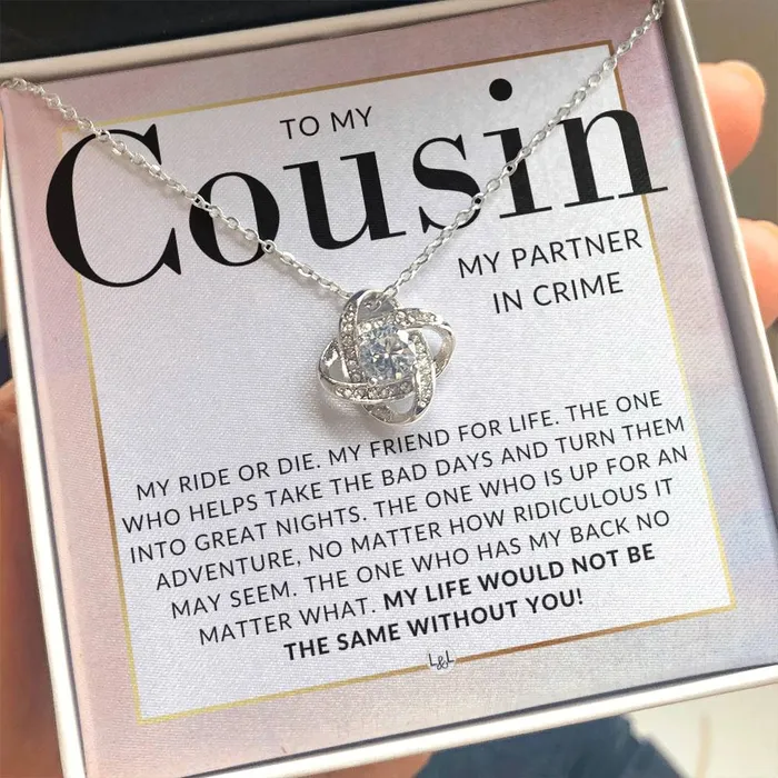 Gift For My Female Cousin Beautiful Womens Pendant Necklace For Your Girl Cousin Heartfelt Message For Her ShineOn Fulfillment Necklaces