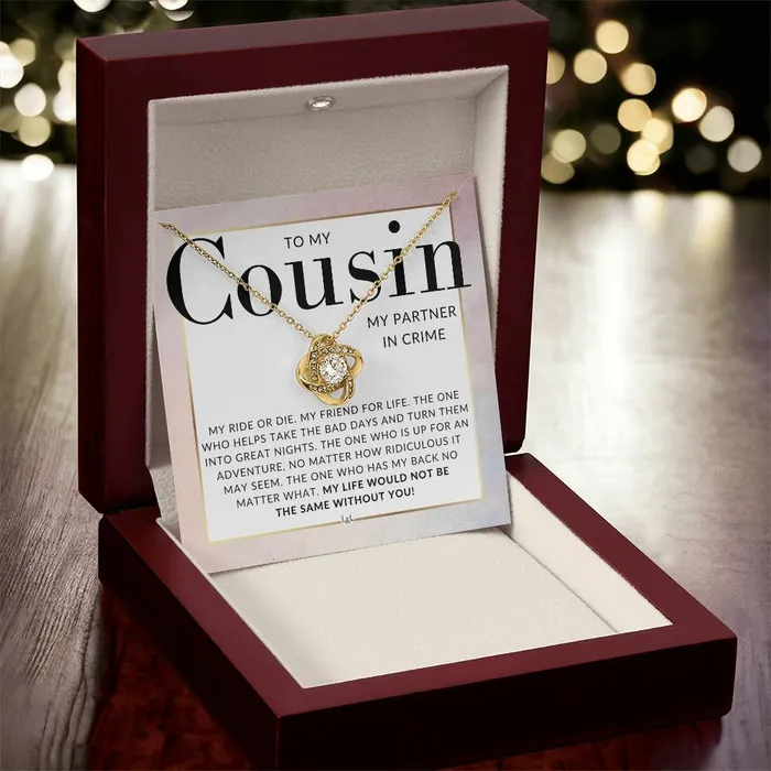 Gift For My Female Cousin Beautiful Womens Pendant Necklace For Your Girl Cousin Heartfelt Message For Her ShineOn Fulfillment Necklaces