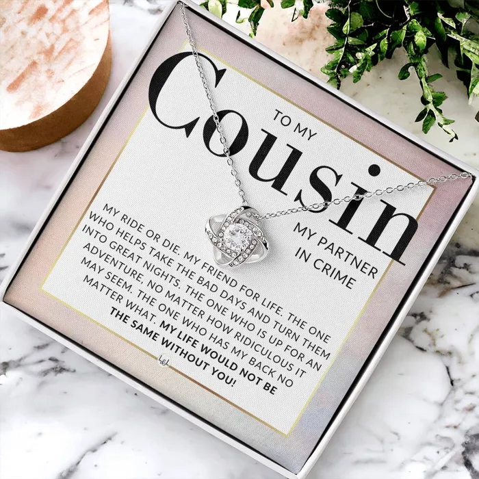 Gift For My Female Cousin Beautiful Womens Pendant Necklace For Your Girl Cousin Heartfelt Message For Her ShineOn Fulfillment Necklaces