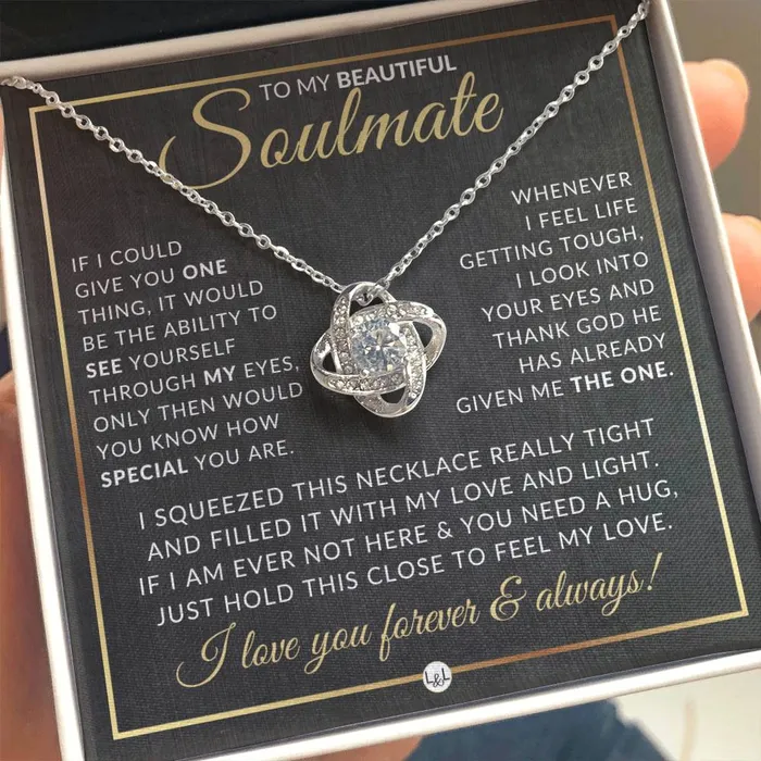 Gift Idea For A Soulmate Who Has Everything Pendant Necklace Sentimental and Romantic Christmas Gift Valentines Day Birthday or Anniversary Present ShineOn Fulfillment Necklaces