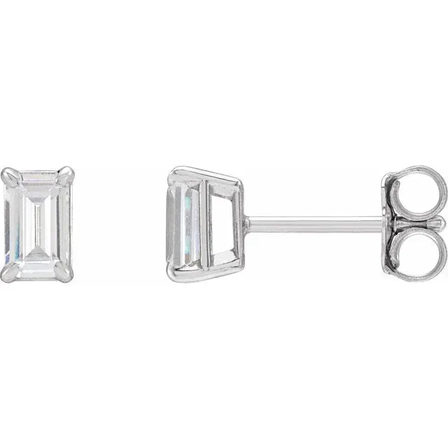 Glamorous Emerald 4 Prong LabGrown Diamond Stud Wear Everyday Earrings Solid 14K White Yellow Rose Gold Storyteller by Vintage Magnality Earrings Glamorous Emerald 4 Prong LabGrown Diamond Stud Wear Everyday Earrings Solid 14K White Yellow Rose Gold Storyteller by Vintage Magnality Earrings