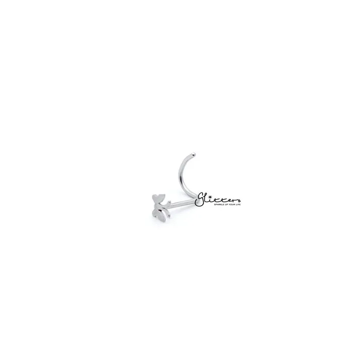 Glitters Earrings 20 Gauge Surgical Steel Butterfly Nose Screw Silver Gold