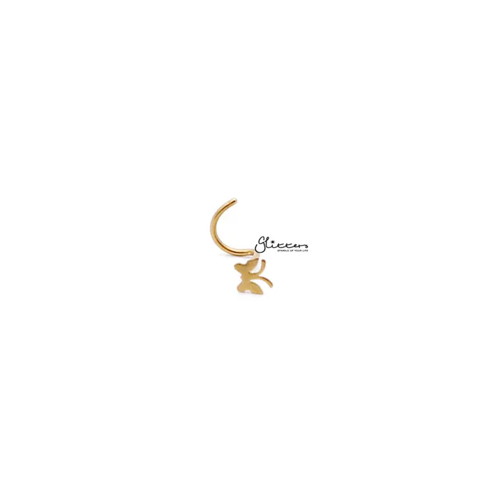 Glitters Earrings 20 Gauge Surgical Steel Butterfly Nose Screw Silver Gold