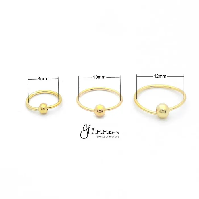 Glitters Earrings 20GA 18K Gold IP Sterling Silver Bendable Nose Hoop Rings