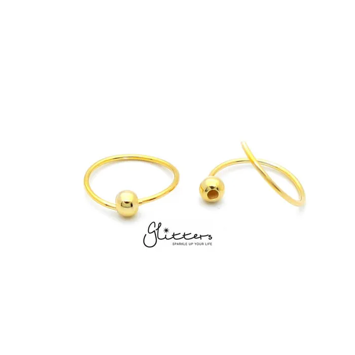Glitters Earrings 20GA 18K Gold IP Sterling Silver Bendable Nose Hoop Rings